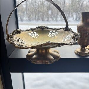 Vintage Brass Decorative Basket